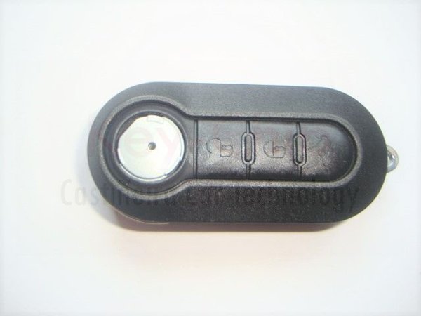 Fiat 3-Tasten Klappschlüsselgehäuse mit Rohling in schwarz