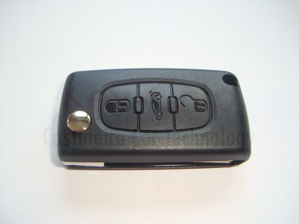 Peugeot 407 3-Tasten Funkschlüsselgehäuse mit Schlüsselrohling HU83-SH3 klappbar