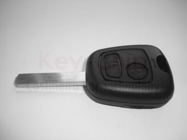 Peugeot 307 2-Tasten Funkschlüsselgehäuse mit Schlüsselrohling VA2