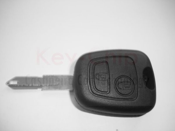 Peugeot 206 2-Tasten Funkschlüsselgehäuse mit Schlüsselrohling