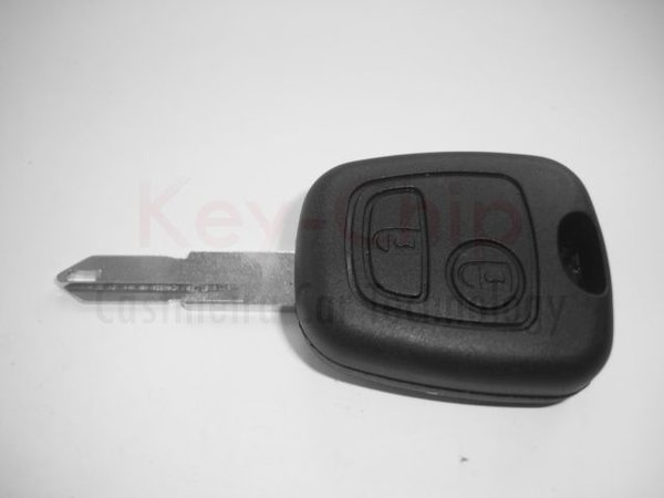 Peugeot 206 2-Tasten Funkschlüsselgehäuse mit Schlüsselrohling