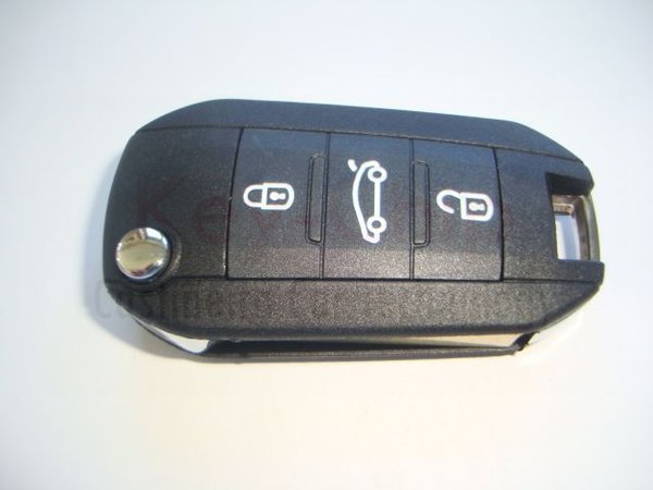 Peugeot Funkschlüsselgehäuse 3-Tasten mit Schlüsselrohling klappbar