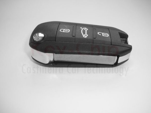 Peugeot Funkschlüsselgehäuse 3-Tasten mit Schlüsselrohling klappbar
