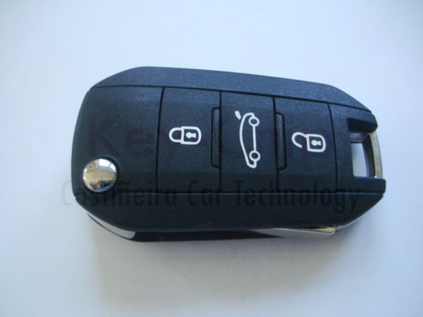 Peugeot Funkschlüsselgehäuse 3-Tasten mit 434MHz und Schlüsselrohling HU83
