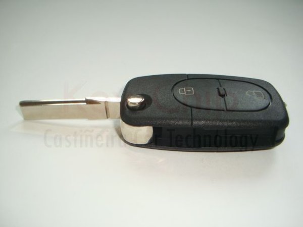 VW Funkschlüsselgehäuse 2-Tasten mit Schlüsselrohling klappbar
