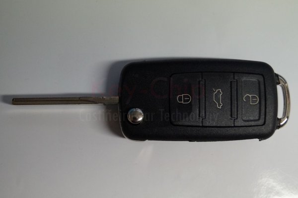 VW Funkschlüsselgehäuse 3-Tasten mit Schlüsselrohling klappbar