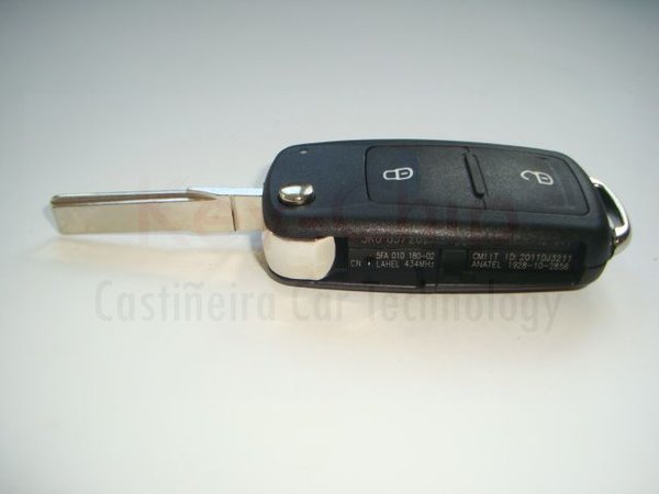 VW Funkschlüsselgehäuse 2-Tasten mit Schlüsselrohling klappbar (ab BJ.2012)