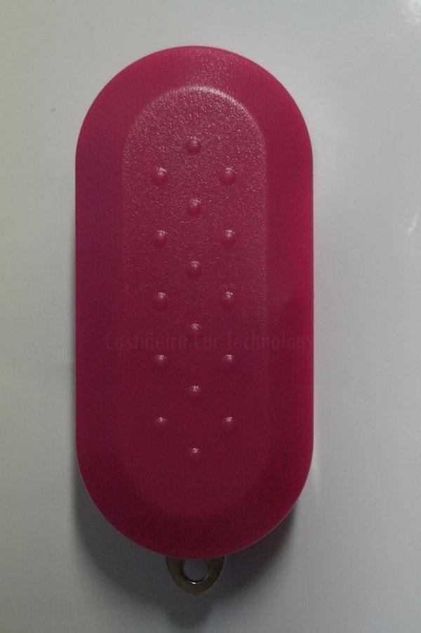 Fiat 3-Tasten Klappschlüsselgehäuse mit Rohling in rosa