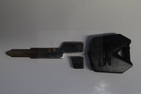 Kawasaki Motorradschlüssel mit Schlüsselrohling rechts (schwarz)
