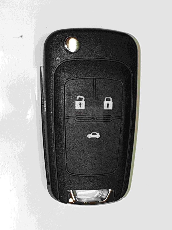 Opel und Chevrolet Funkschlüsselgehäuse 3-Tasten mit Schlüsselrohling klappbar