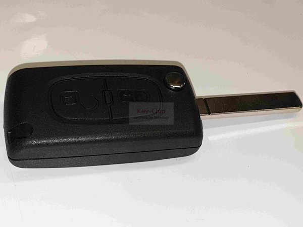 PEUGEOT Funkschlüssel 2-Tasten mit Schlüsselrohling ohne Nut, klappbar